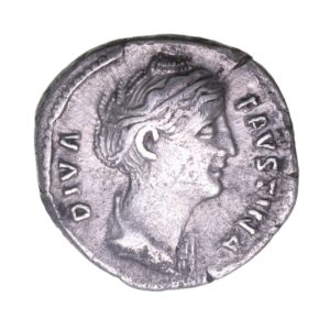 Diva Faustina wife of Antoninus Pius AD 138-161 Silver Denarius Rome