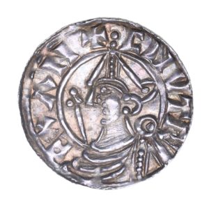 Cnut AD 1016-1035 Silver Penny Pointed Helmet type Lincoln