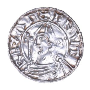 Cnut AD 1016-1035 Silver Penny Pointed Helmet type Lincoln