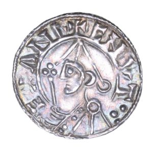 Cnut AD 1016-1035 Silver Penny Pointed Helmet type Lincoln