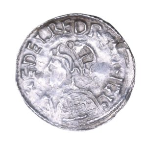 Anglo Scandinavian Silver Penny 11th Century AD Imitating Aethelred II Helmet / Last Small Cross *Rare*