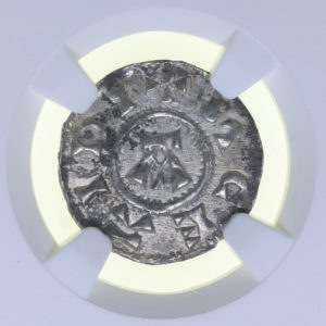 Anglo Viking Danish East Anglia AD 885-954 Silver Penny St Edmund Memorial NGC Slab MS62