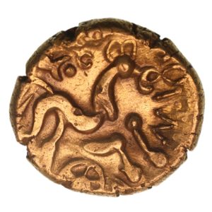 Regini & Atrebates Commios c. 50-25 BC Commios Muzzles Gold Stater *Rare*