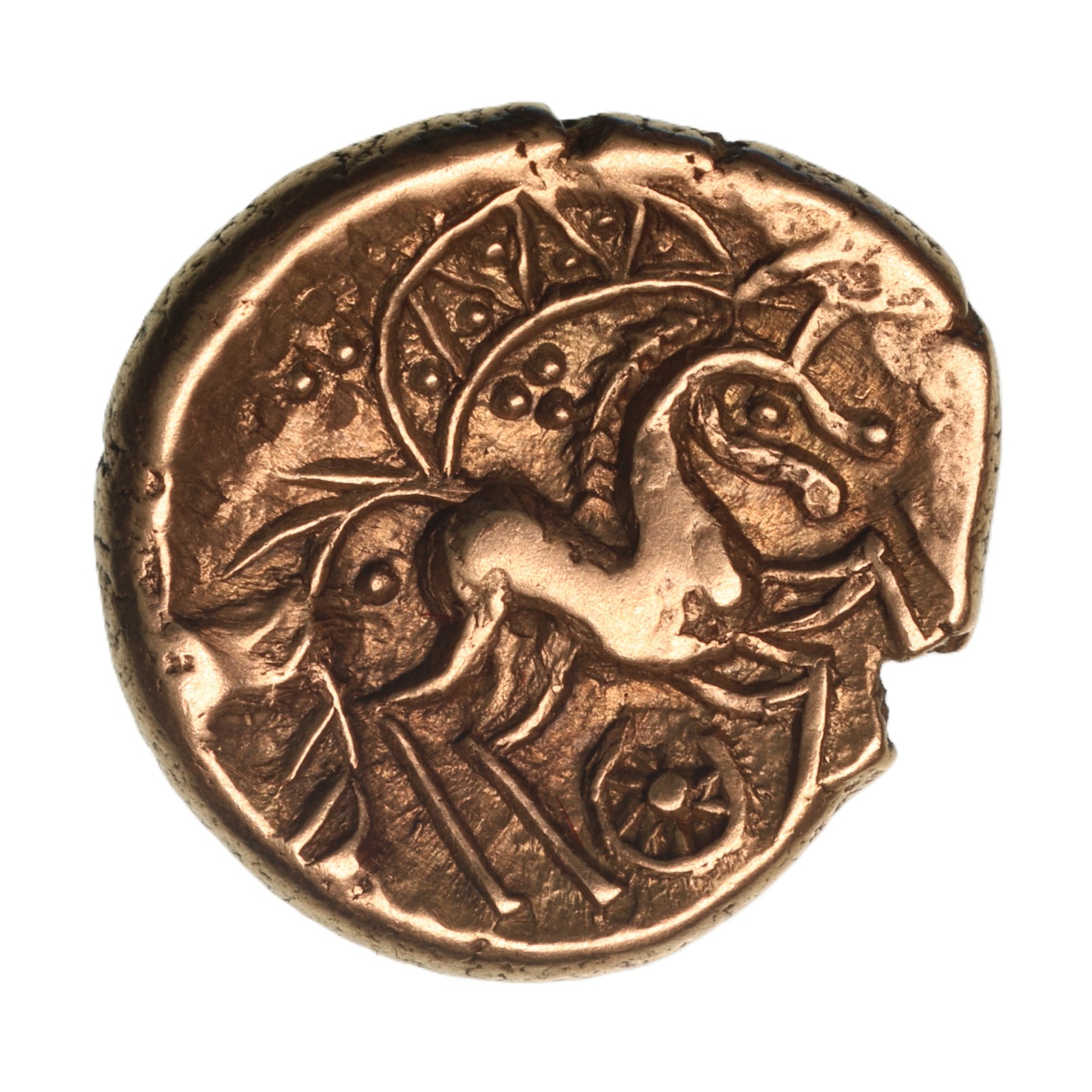 Iceni 1st Century BC Freckenham Flower Crescent Type Gold Stater *Rare*