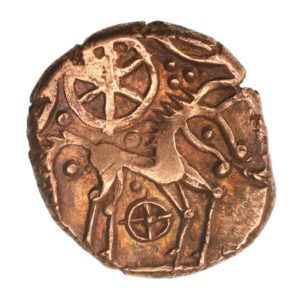 Iceni 1st Century BC Freckenham Flower Two Wheels Type Gold Stater *Scarce*