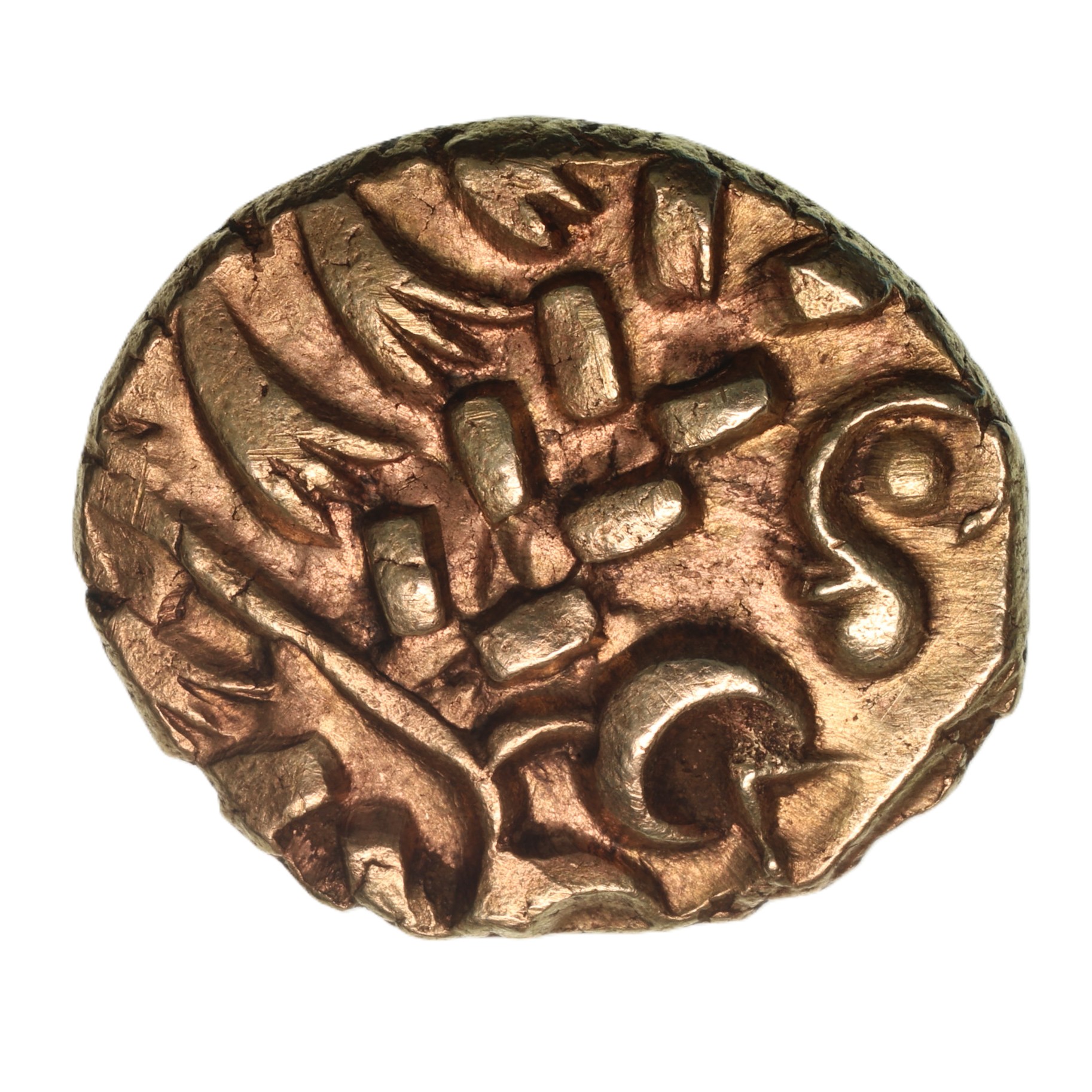Corieltavi late 1st Century BC South Ferribly Gold Stater - Image 2