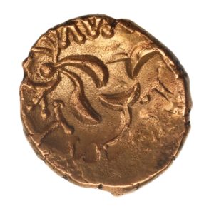 Corieltavi Aunt Cost c. AD 15-40 Aunt Cost Left Gold Stater *Very Rare*