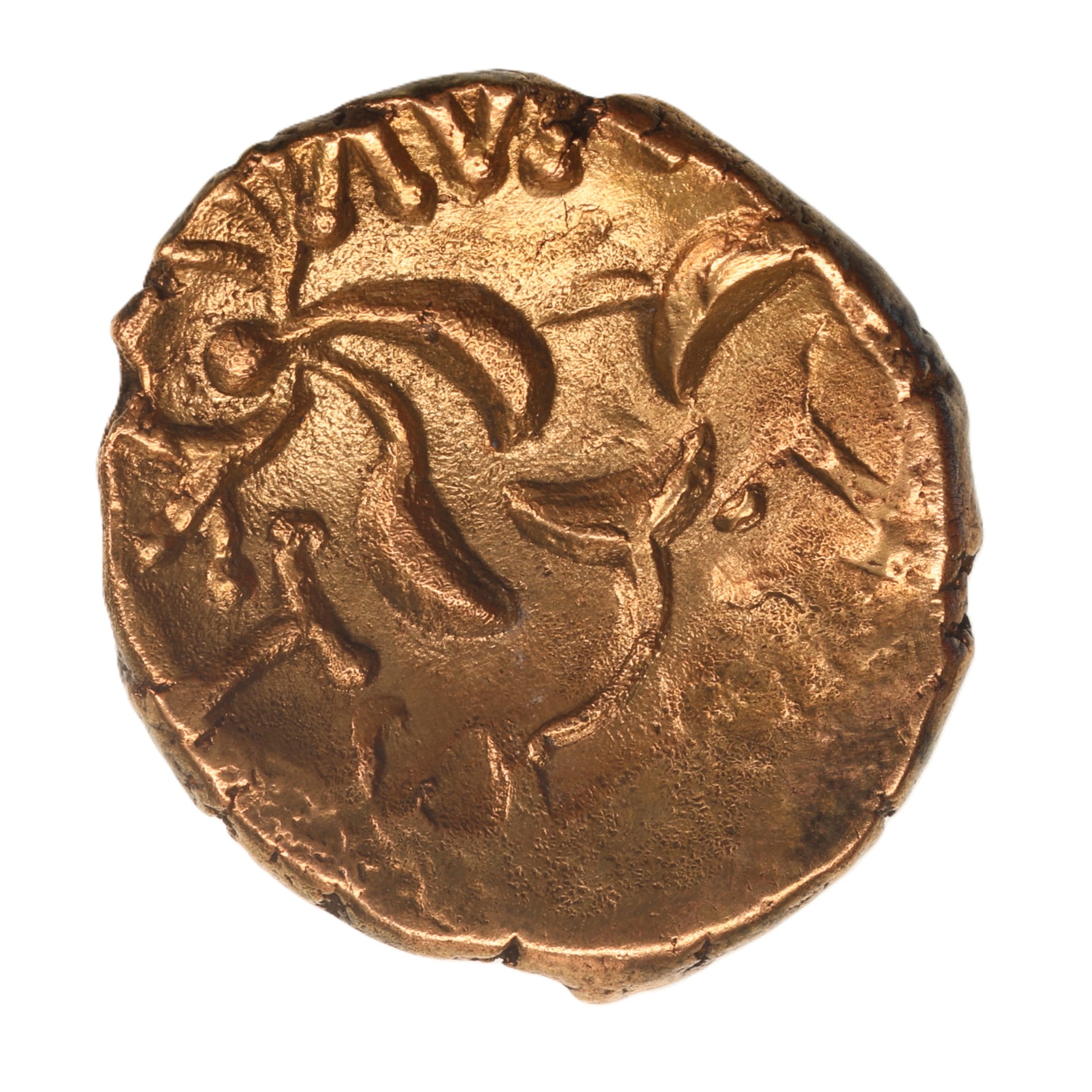 Corieltavi Aunt Cost c. AD 15-40 Aunt Cost Left Gold Stater *Very Rare*