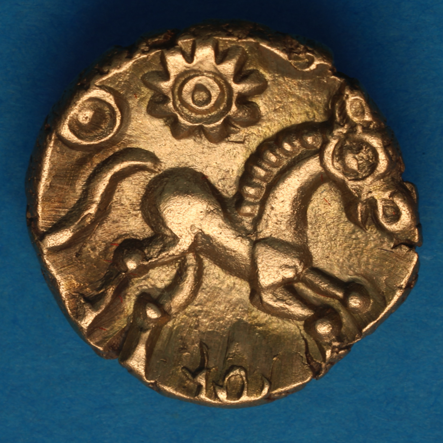 Eastern 1st Century BC Gold Tit Cantian Style Gold Quarter Stater *Excessively Rare* - Image 3