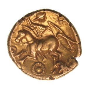 Catuvellauni Tasciovanos c. 25 BC-AD 10 Tascio Ricon Gold Stater *Rare*