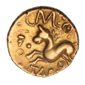 Catuvellauni Tasciovanos c. 25 BC-AD 10 Camul Gold Quarter Stater *Extremely Rare*