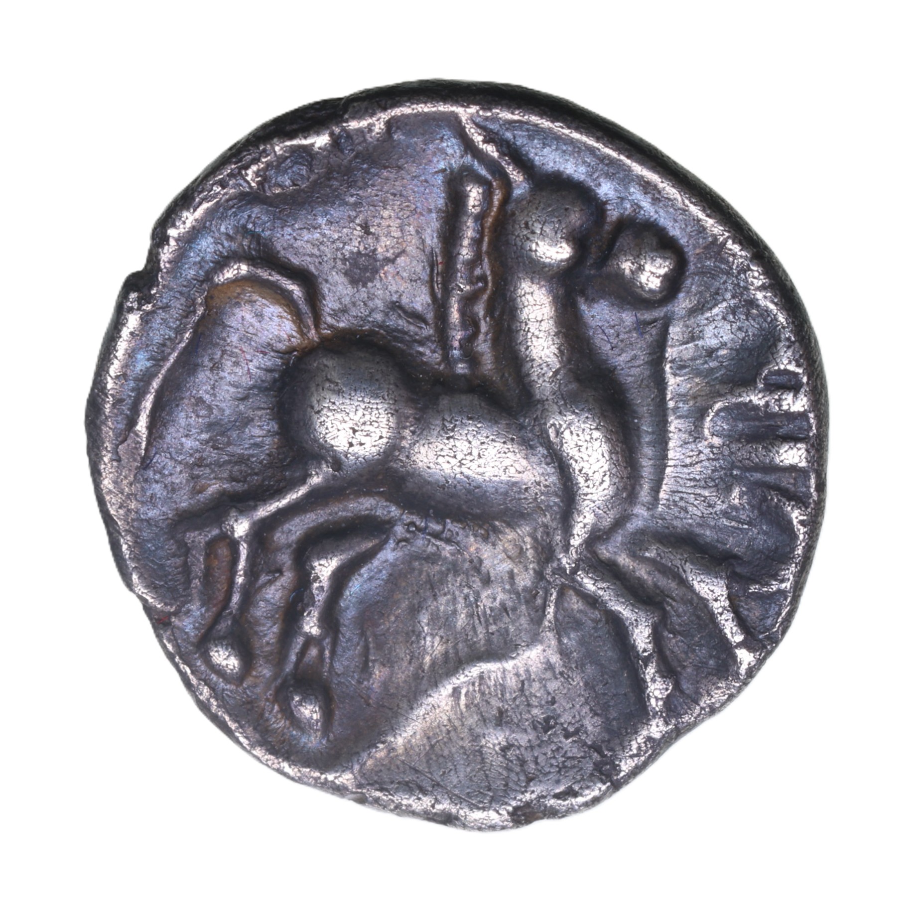 Catuvellauni Tasciovanos c. 25 BC-AD 10 Trailing Rein Silver Unit *Extremely Rare*