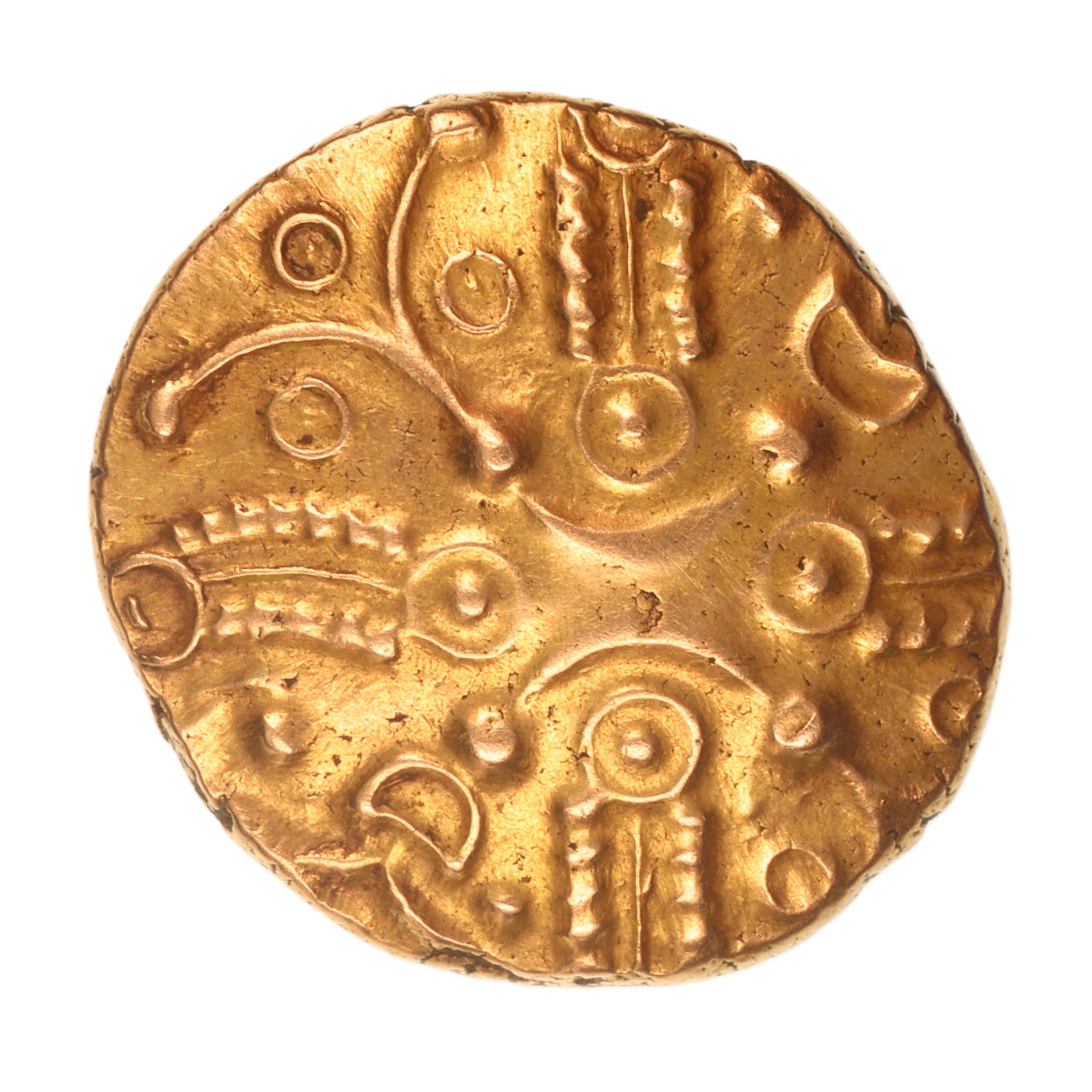 Catuvellauni Andoco c. 20-1 BC Plain Phallic Bucranium Gold Stater *Very Rare* - Image 2