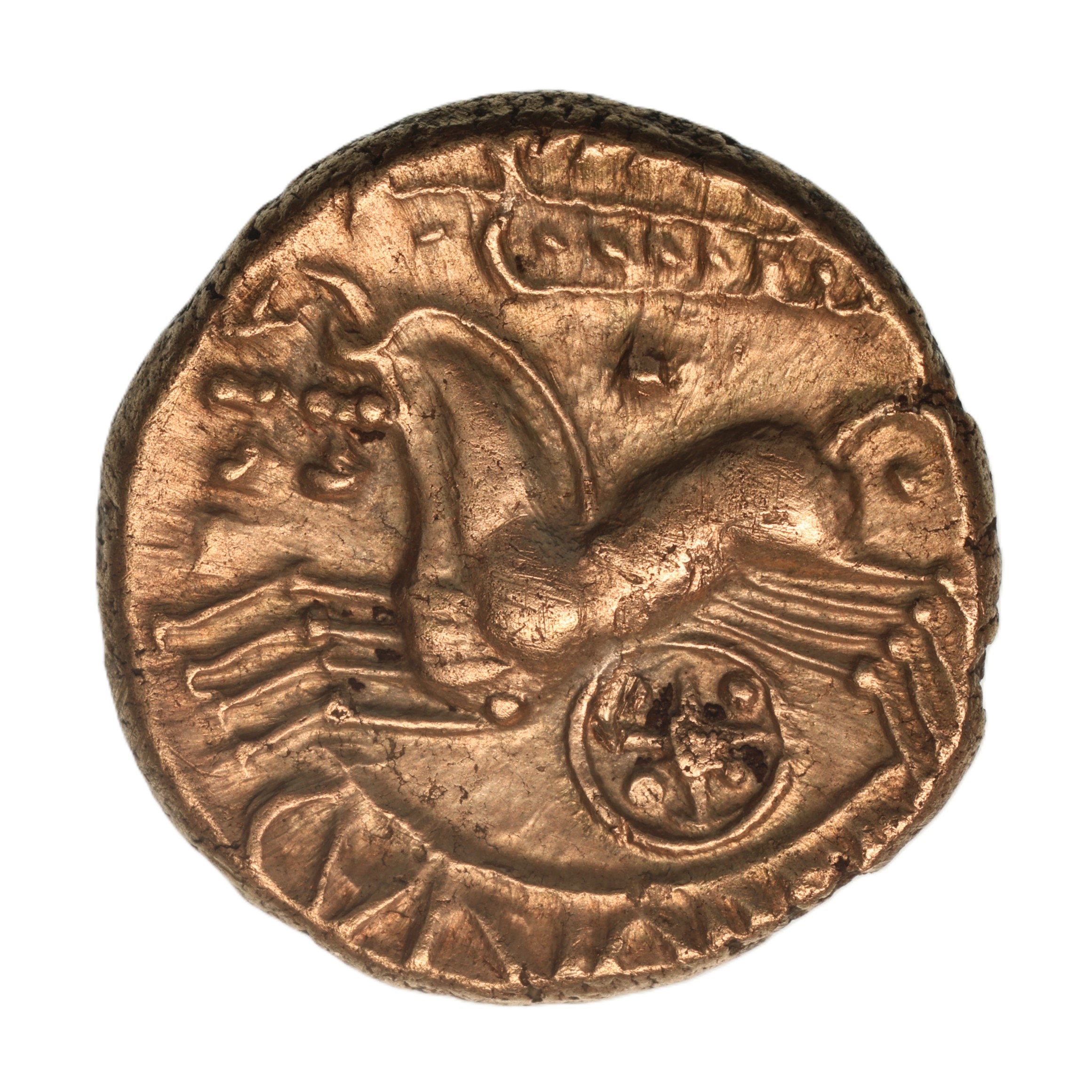 Catuvellauni & Trinovantes Cunobelinus c. AD 8-40 Biga Type Gold Stater *Very Rare*