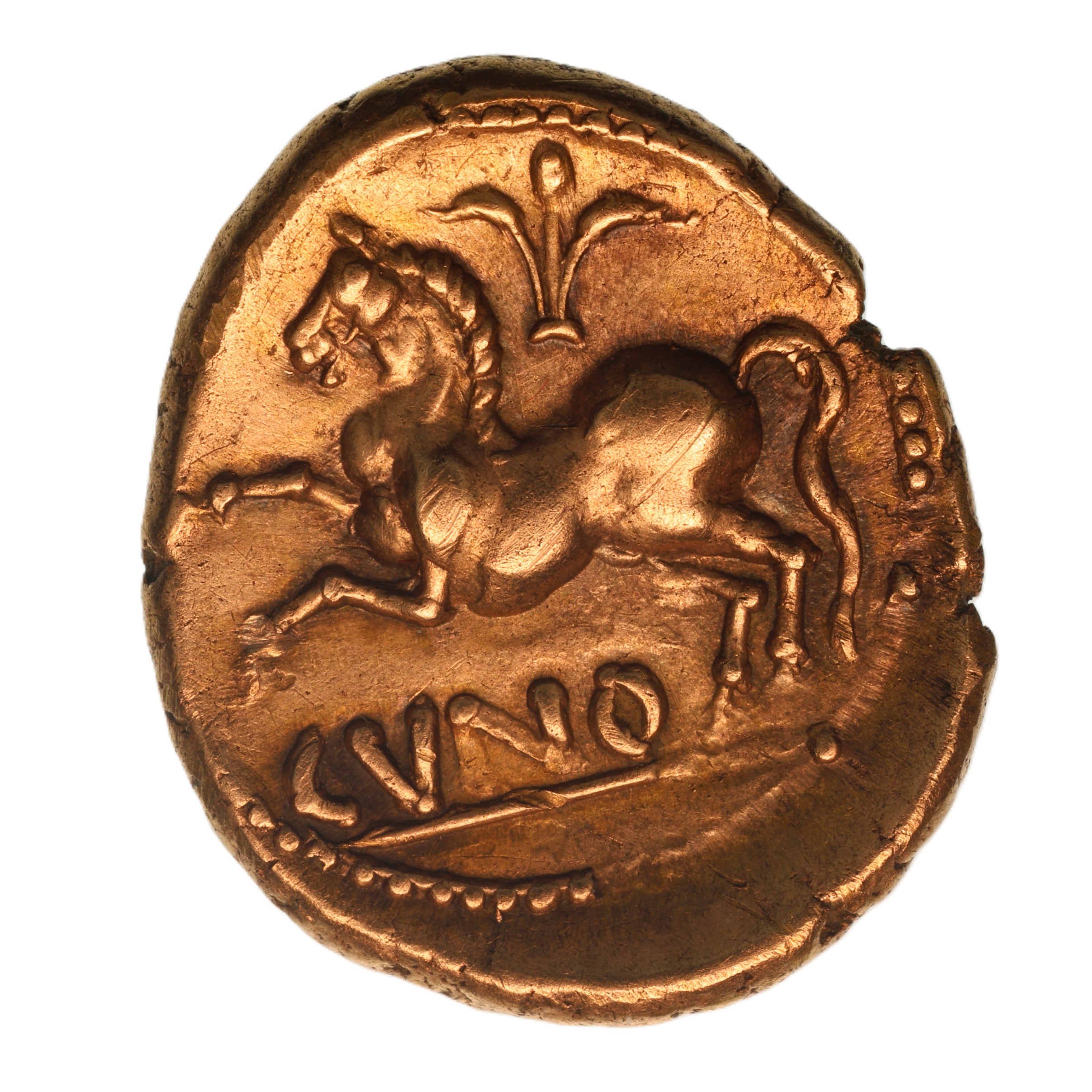 Catuvellauni & Trinovantes Cunobelinus c. AD 8-40 Classic Left Type Gold Stater *Scarce* - Image 3
