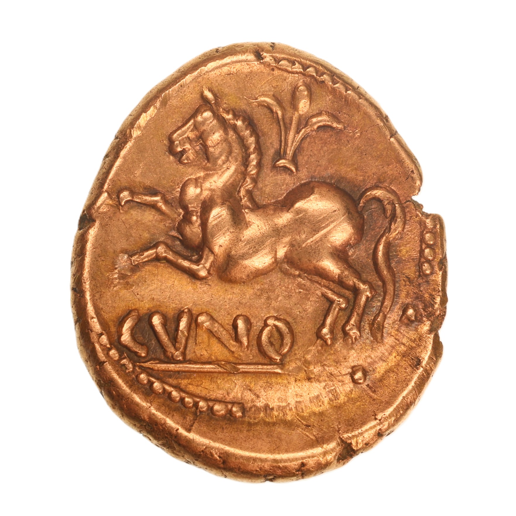 Catuvellauni & Trinovantes Cunobelinus c. AD 8-40 Classic Left Type Gold Stater *Scarce*
