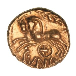 Catuvellauni & Trinovantes Cunobelinus c. AD 8-40 Biga Type Gold Quarter Stater *Very Rare*