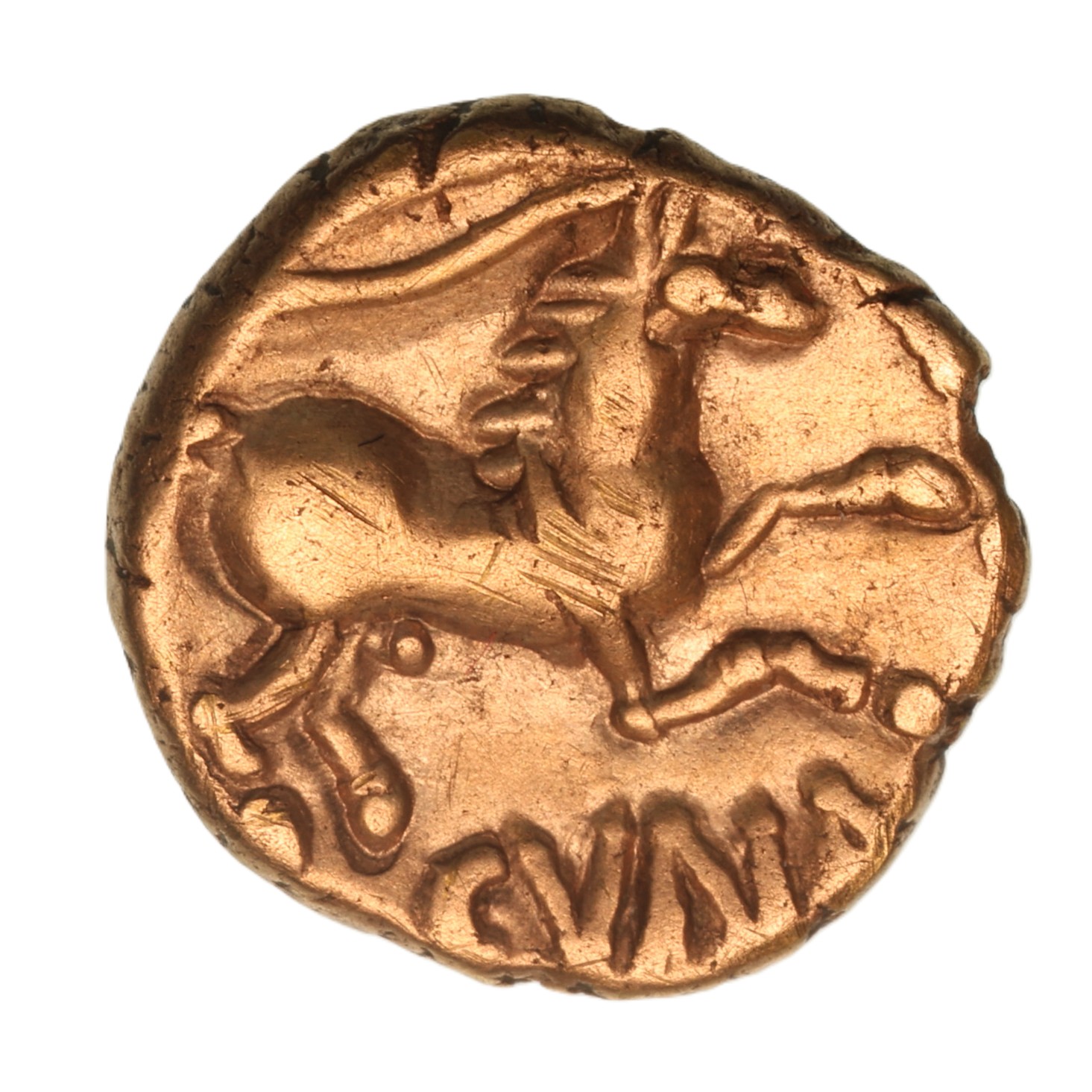 Catuvellaunii & Trinovantes Cunobelinus c. AD 8-40 Wild Type Gold Quarter Stater *Scarce*