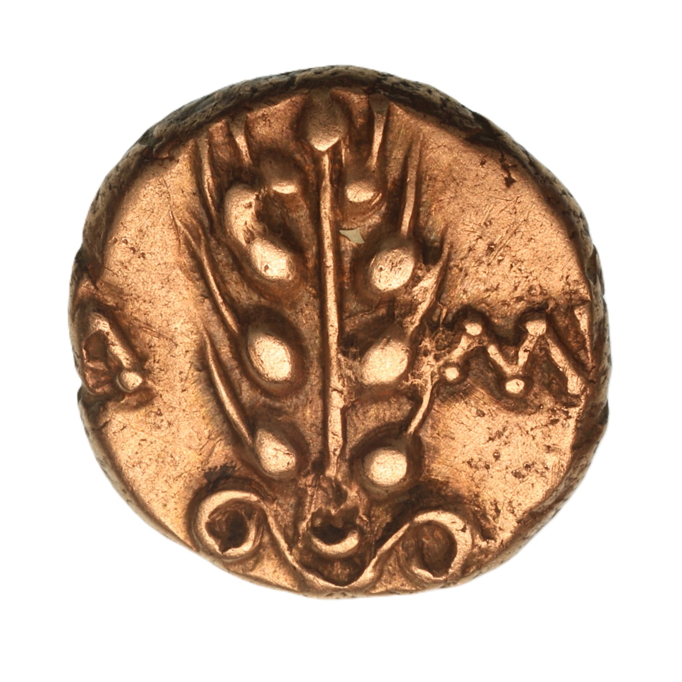 Catuvellaunii & Trinovantes Cunobelinus c. AD 8-40 Classic Type Gold Quarter Stater *Very Rare* - Image 2
