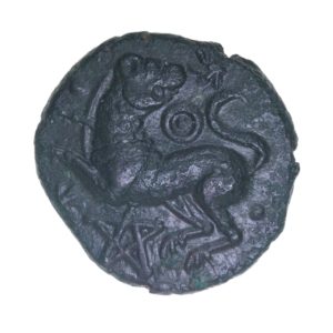 Cantiaci/Trinovantes Dubnovellaunos c.25 BC-AD 5 Lion Horseman Bronze Unit *Excessively Rare*