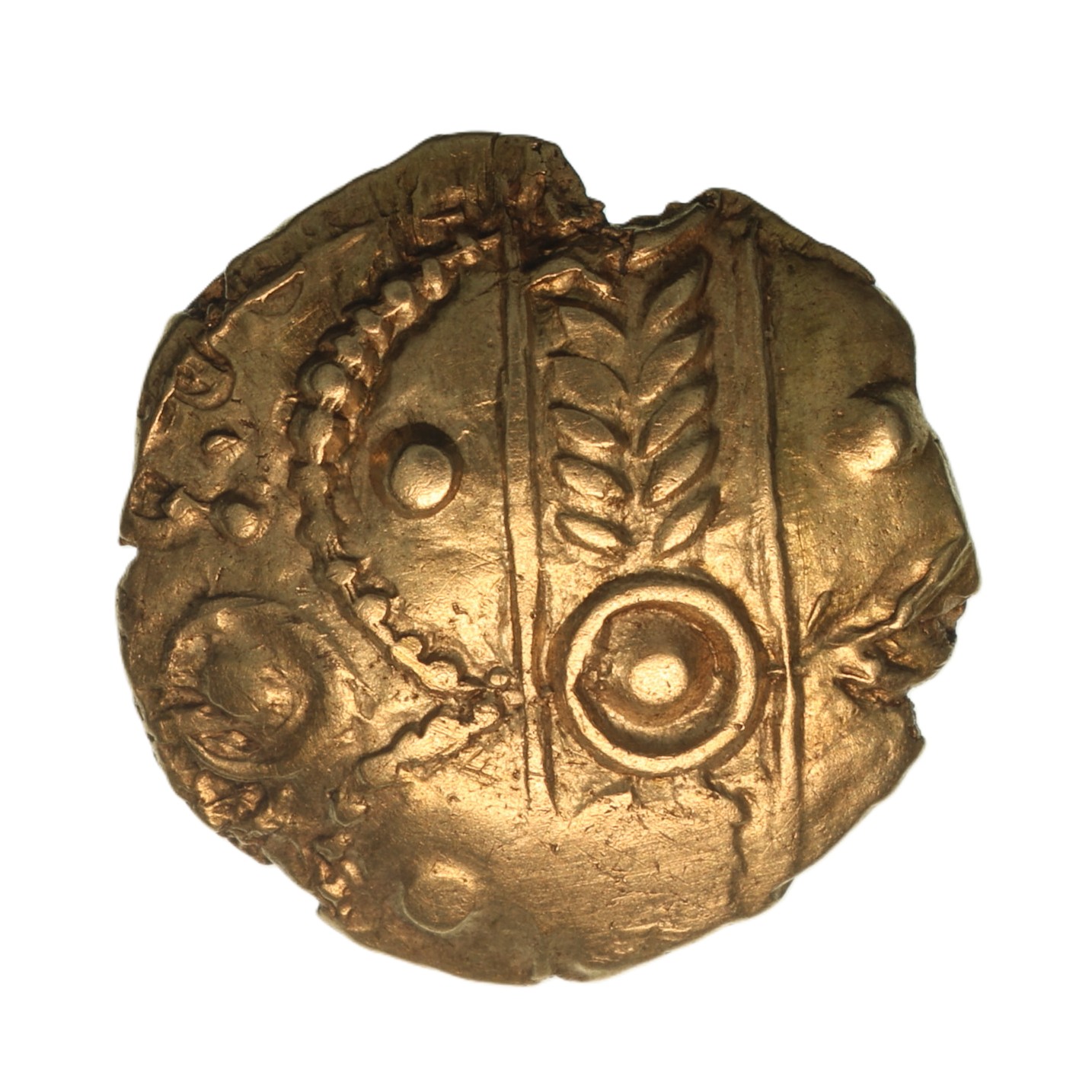 Iceni 1st Century BC Snettisham Corn Ears Gold Quarter Stater *Excessively Rare* - Image 2