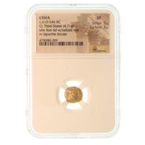 Lydia Alyattes 600-561 BC Electrum Third Stater Graded by NGC (XF/EF)