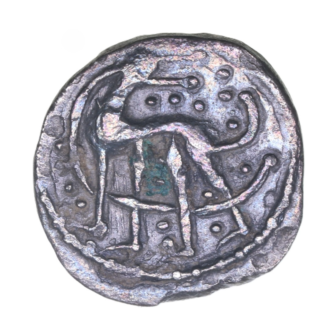 Anglo Saxon Secondary Phase AD 710-760 Silver Sceatta Series Q Facing bust of Christ? *Extremely Rare* - Image 2