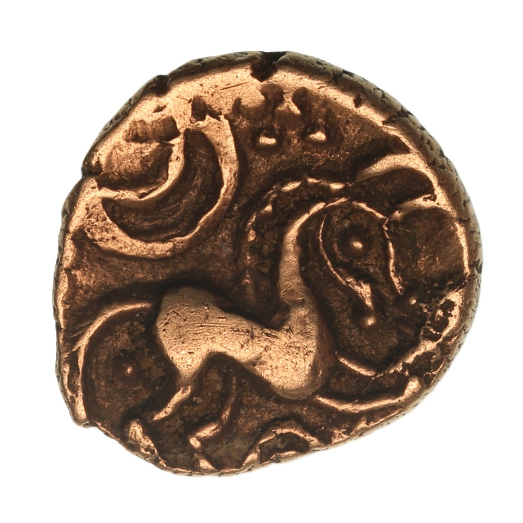 Iceni 1st Century BC Gold Quarter Stater Irstead Smiler *Scarce*