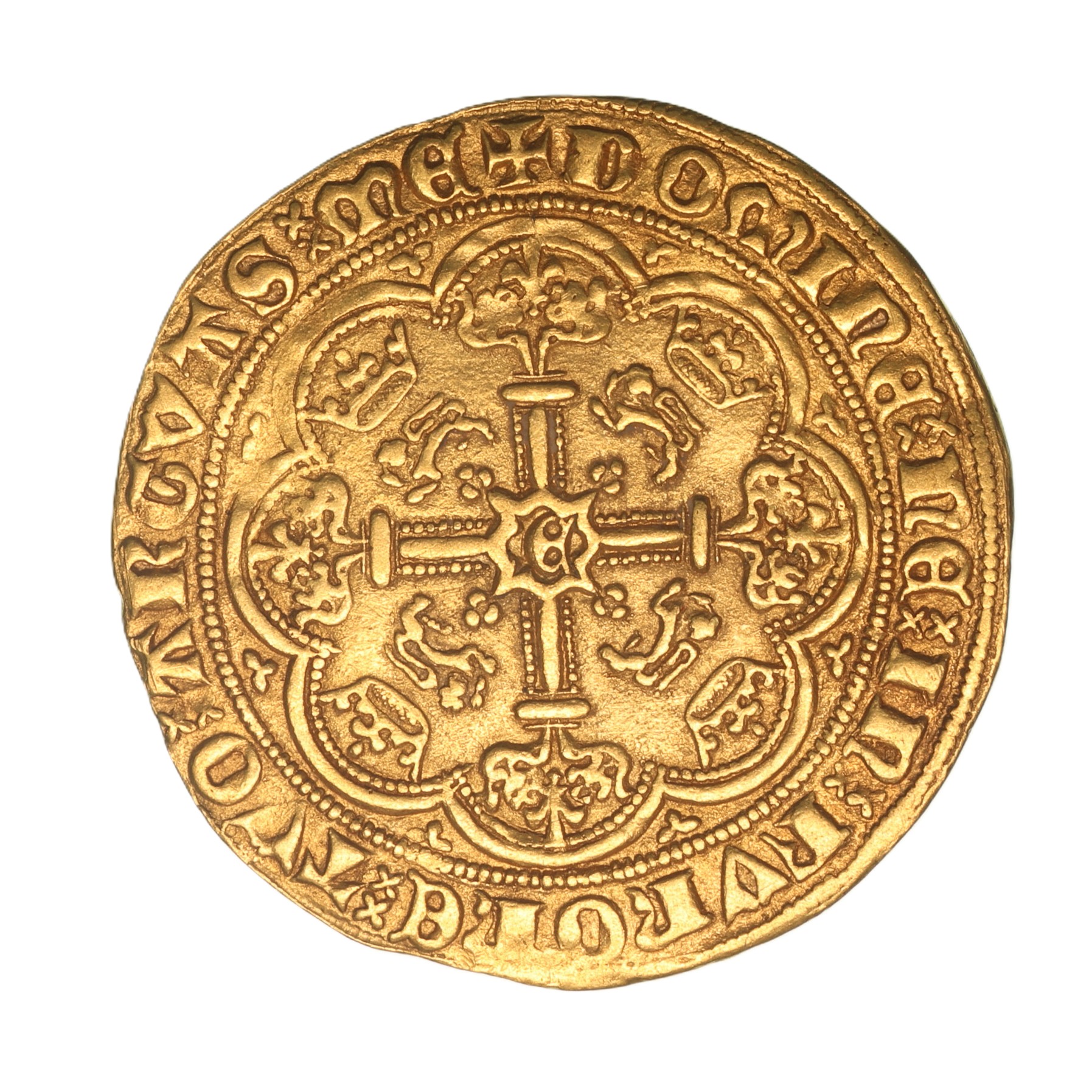 Edward III AD 1327-1377 Gold Half Noble Treaty Period London - Image 2