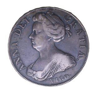 Anne AD 1702-1714 Silver Crown Pre Union AD 1703 VIGO below bust