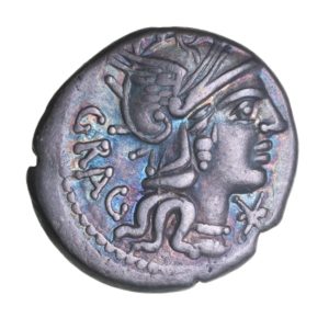 Roman Republic L. Antestius Gragulus 136 BC Silver Denarius