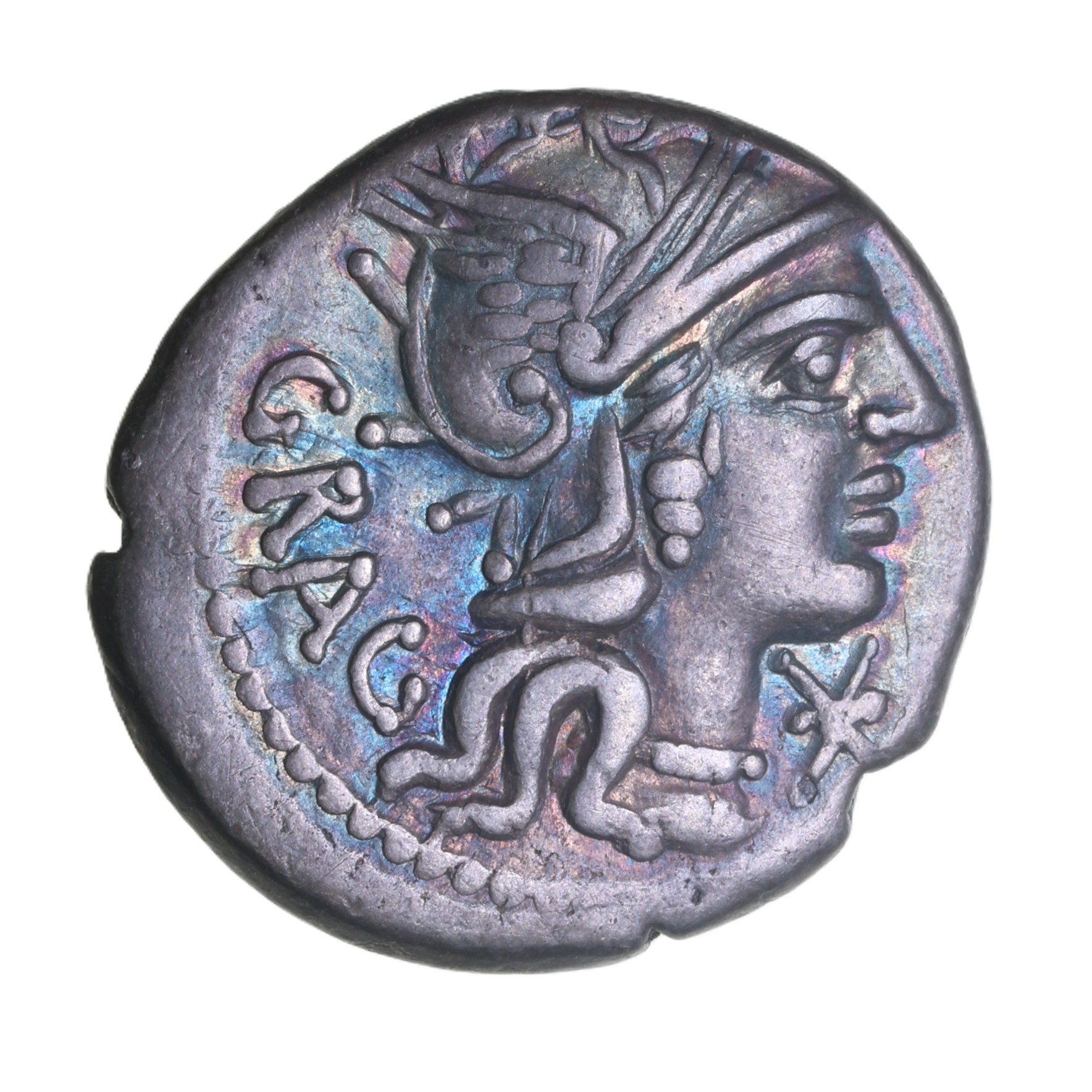 Roman Republic L. Antestius Gragulus 136 BC Silver Denarius