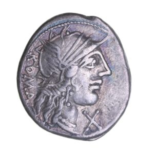 Roman Republic M. Fannius C. f. 123 BC Silver Denarius