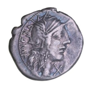Roman Republic M. Fannius C. f. 123 BC Silver Denarius