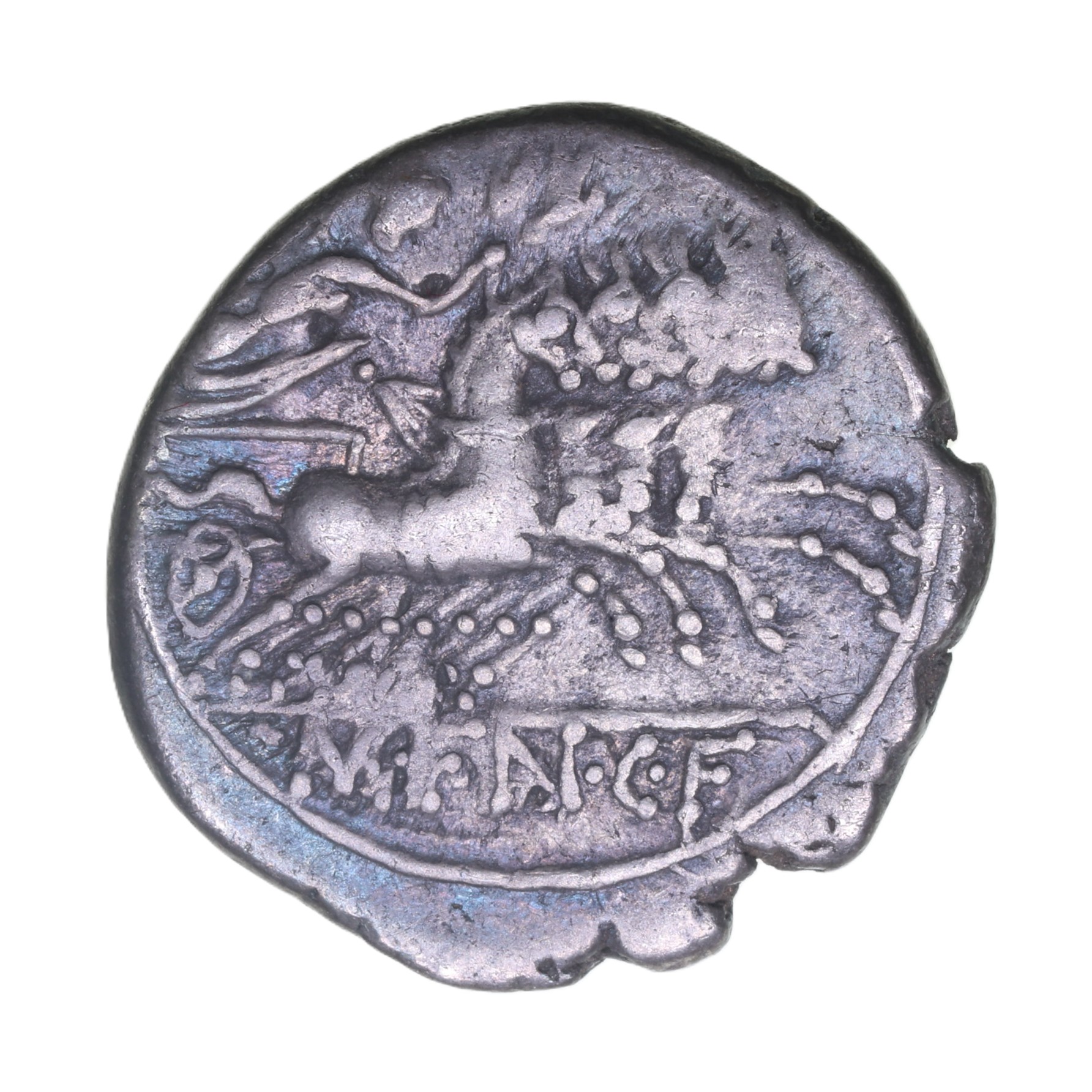 Roman Republic M. Fannius C. f. 123 BC Silver Denarius - Image 2