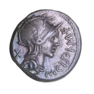 Roman Republic M. Cipius M. f. 115-114 BC Silver Denarius