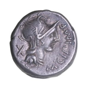 Roman Republic M. Cipius M. f. 115-114 BC Silver Denarius