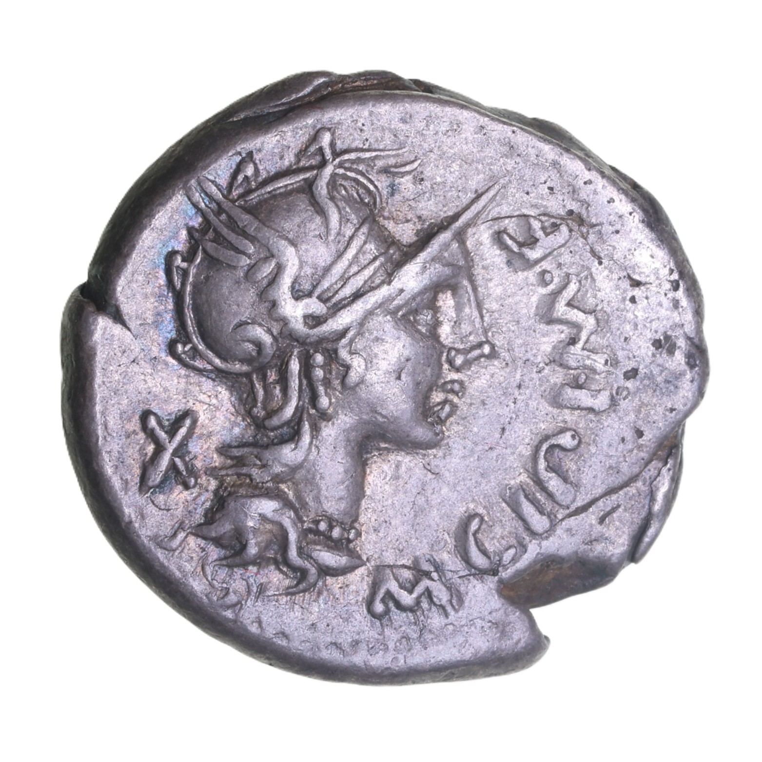 Roman Republic M. Cipius M. f. 115-114 BC Silver Denarius