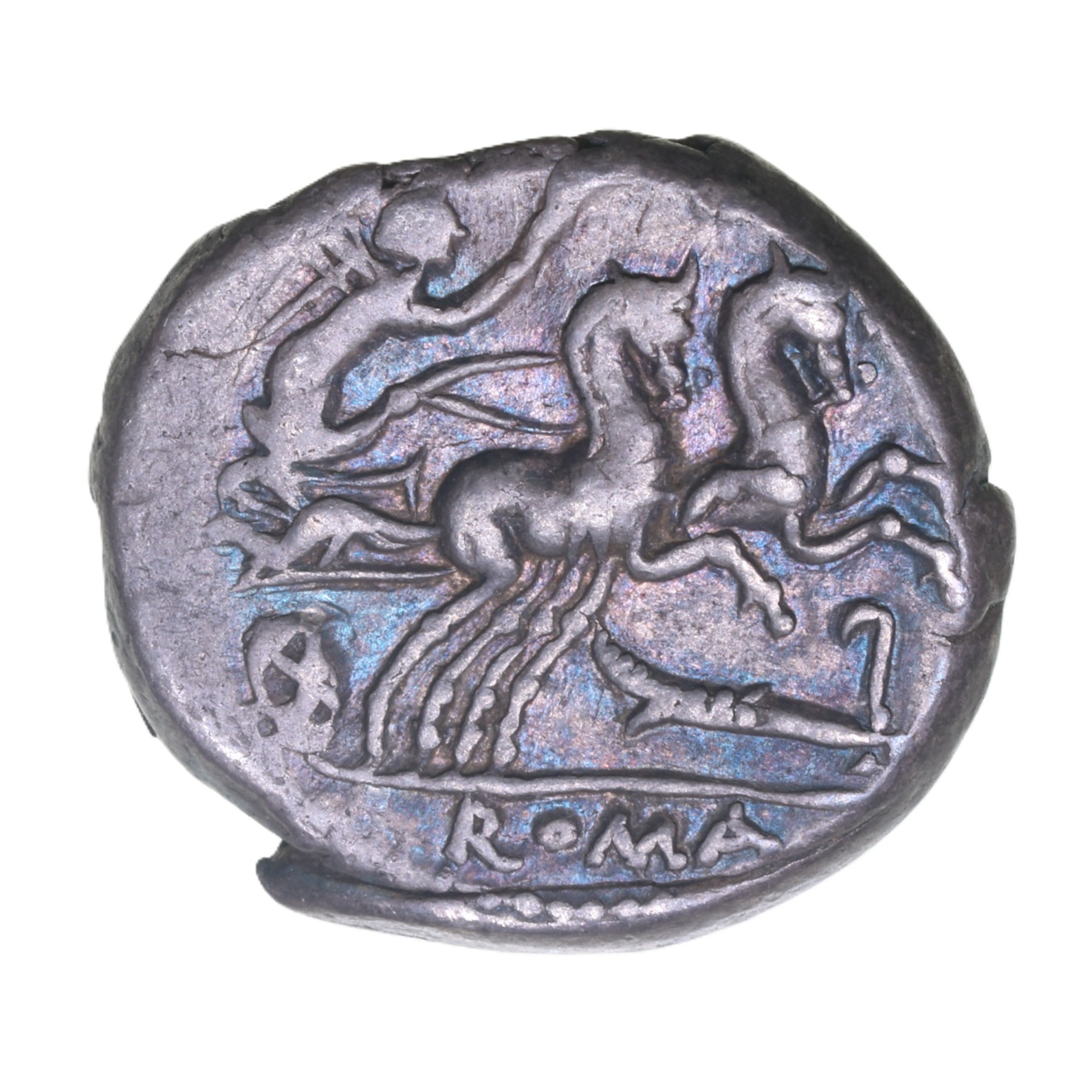 Roman Republic M. Cipius M. f. 115-114 BC Silver Denarius - Image 2