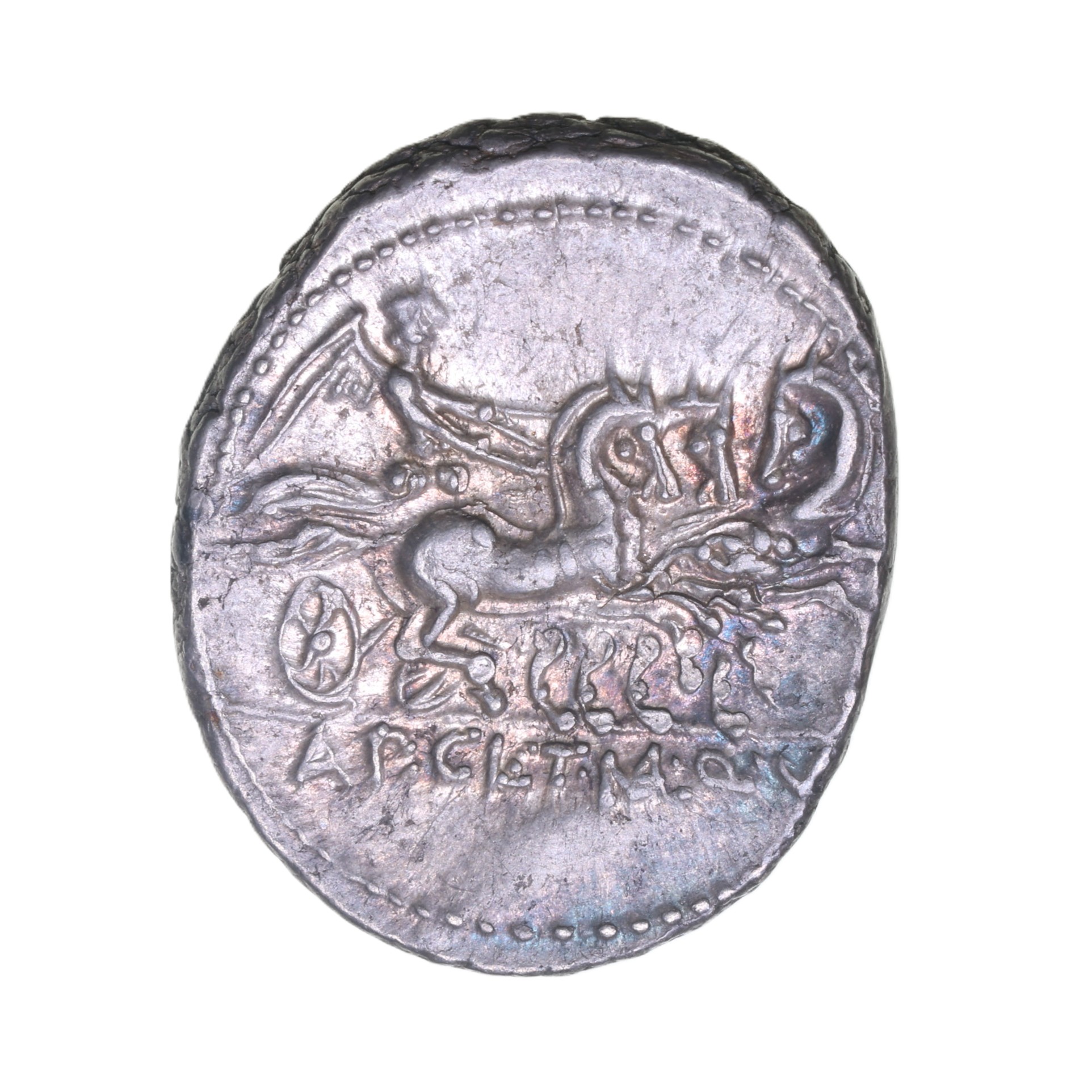 Roman Republic A. P Pulcher, T. Mallius 111-110 BC Silver Denarius - Image 2