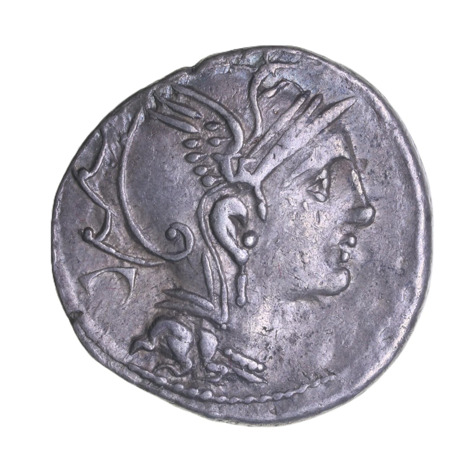 Roman Republic A. P Pulcher, T. Mallius 111-110 BC Silver Denarius