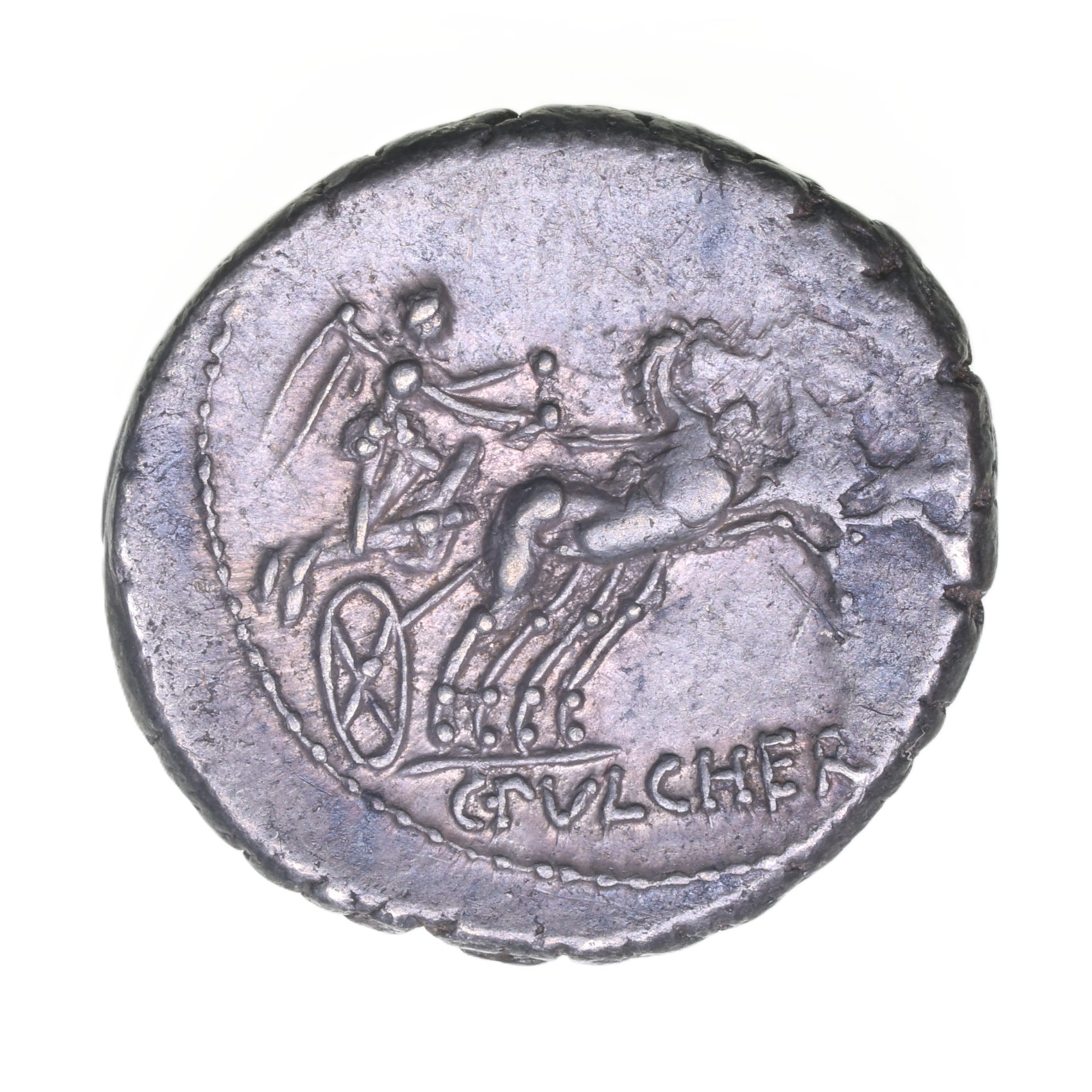 Roman Republic C. Claudius Pulcher 110-109 BC Silver Denarius - Image 2