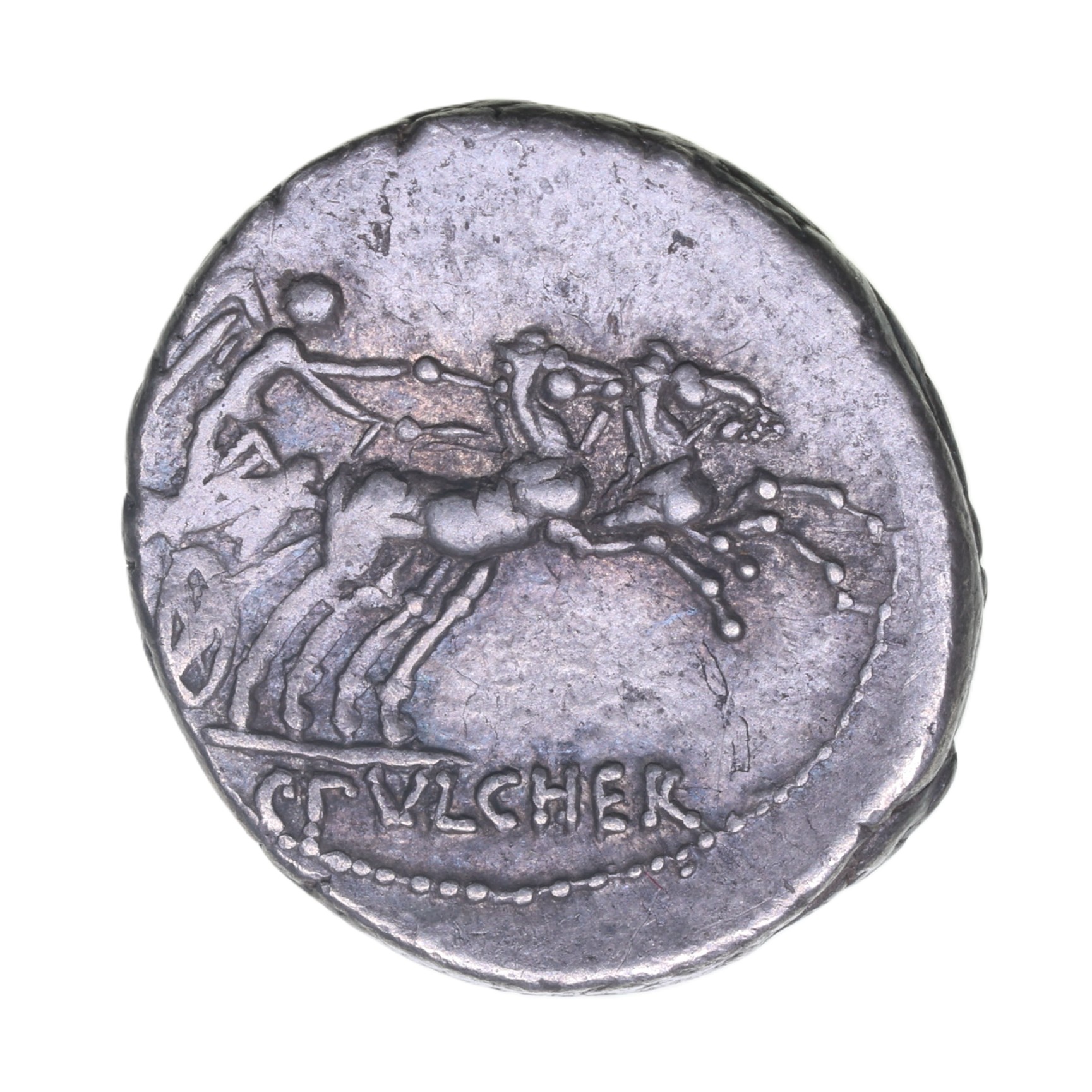 Roman Republic C. Claudius Pulcher 110-109 BC Silver Denarius - Image 2
