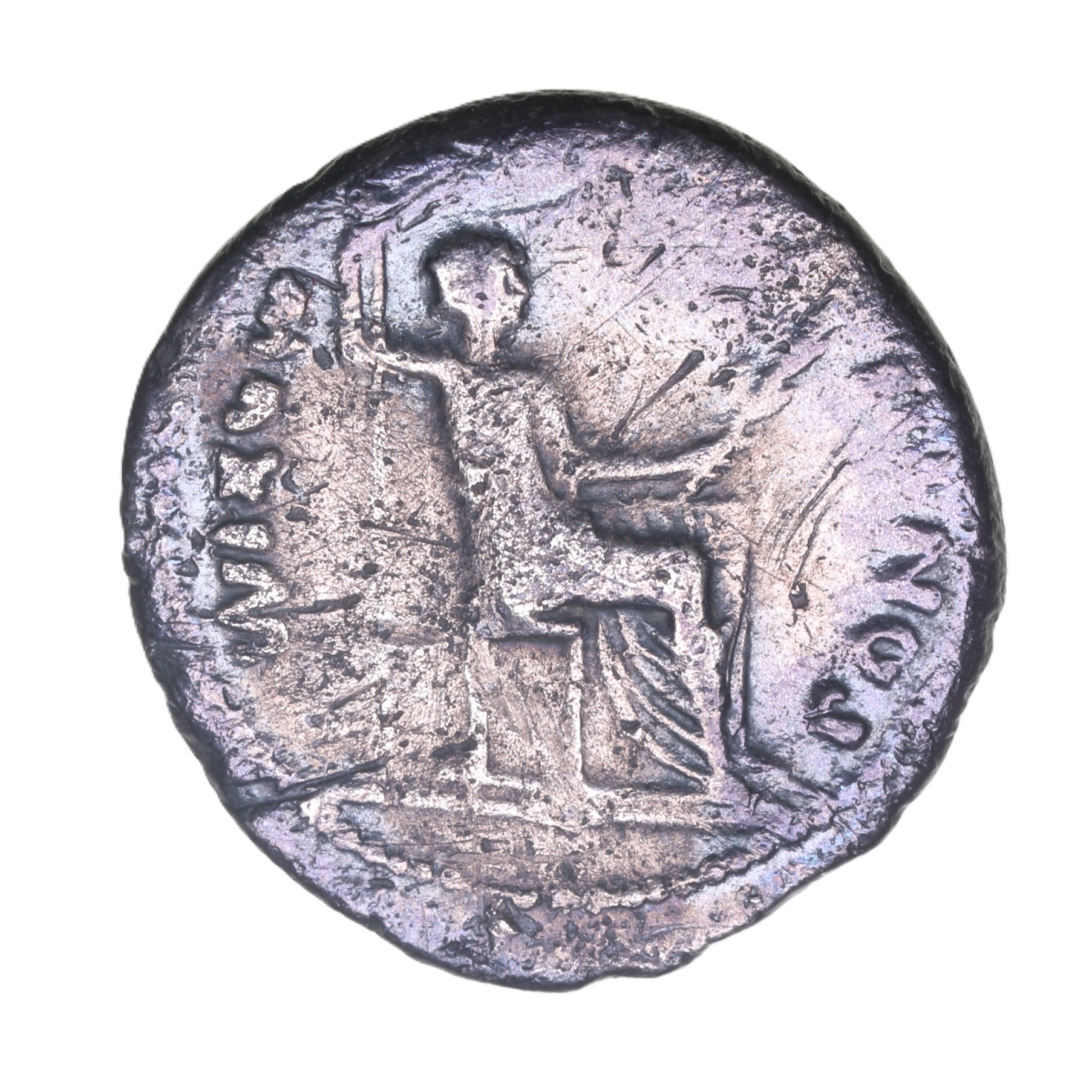 Tiberius AD 14-37 Silver Denarius Lyon Tribute Penny - Image 2
