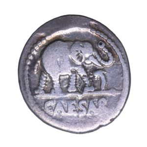 Roman Imperatorial Julius Caesar 49 BC Silver Denarius