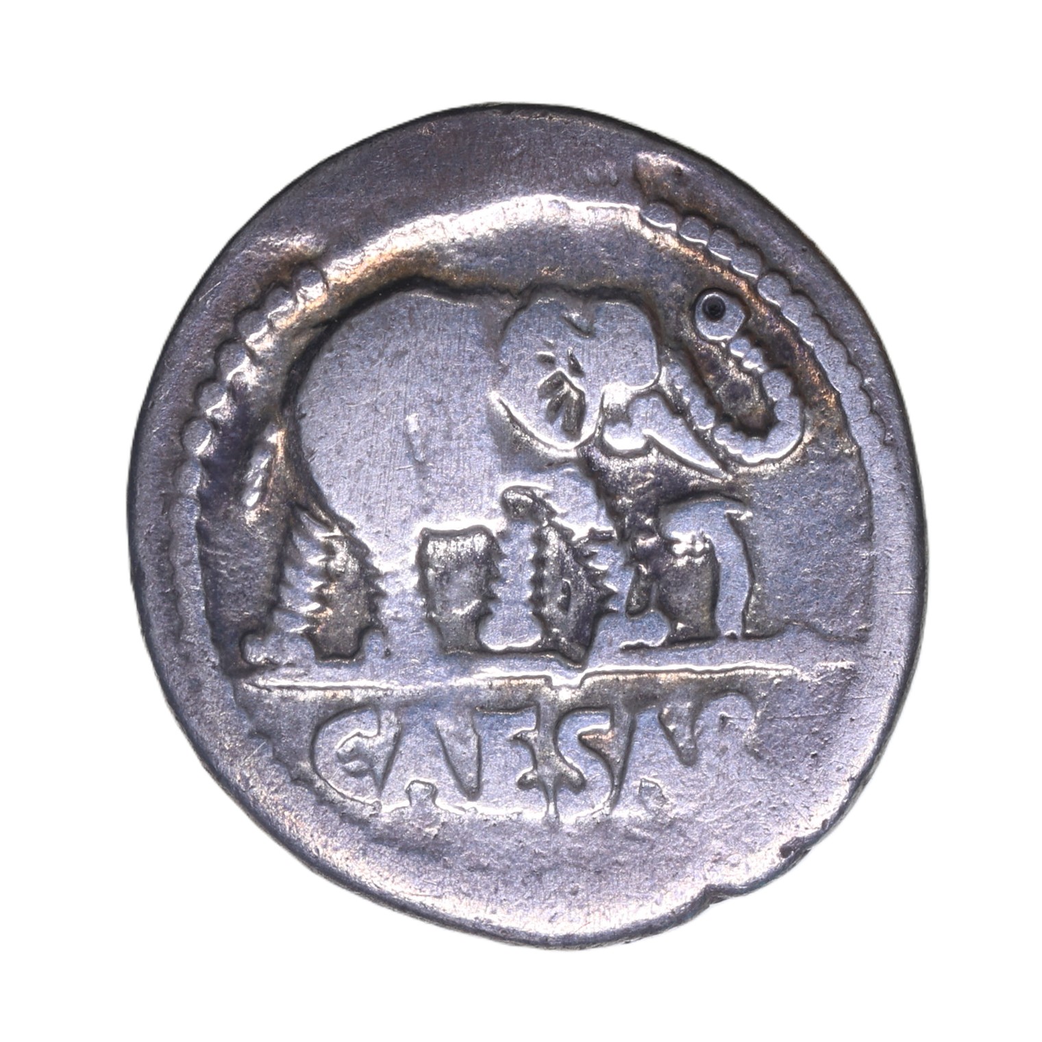 Roman Imperatorial Julius Caesar 49 BC Silver Denarius