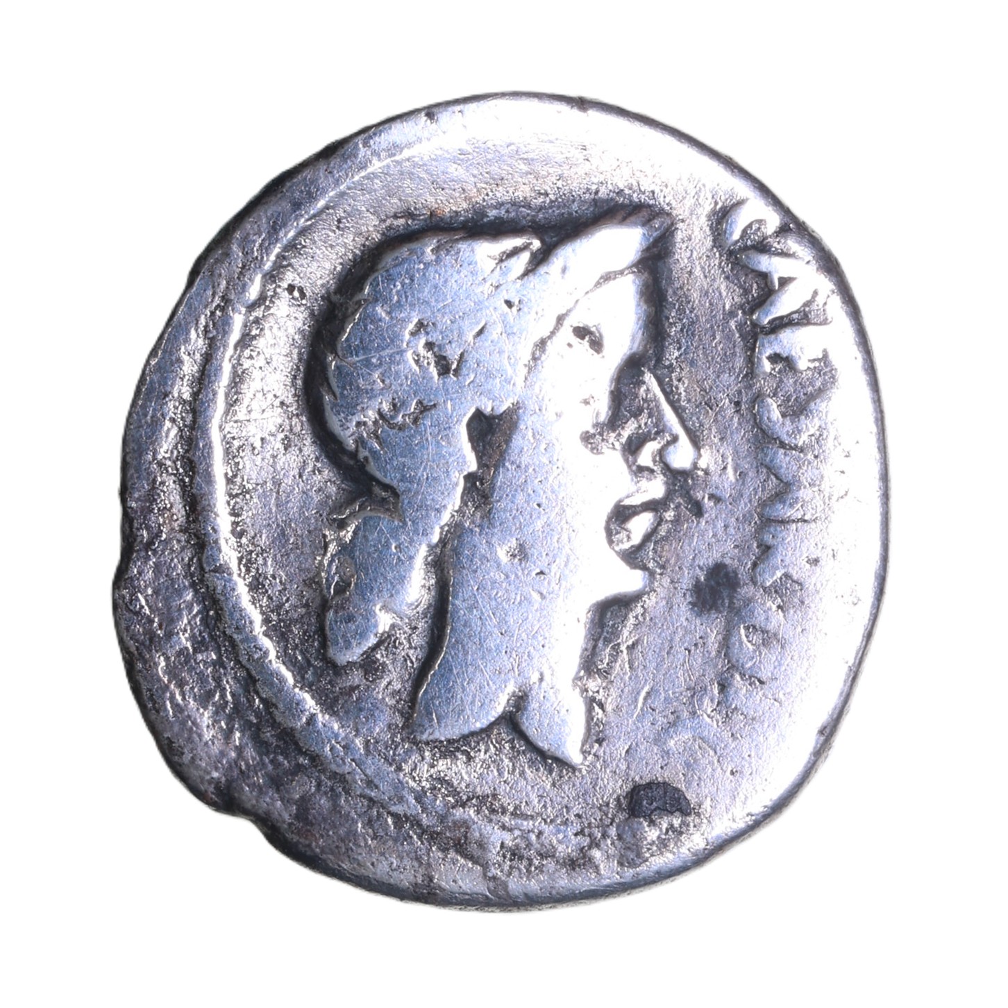 Mark Antony 43 BC Silver Denarius *Depicting Portraits of Mark Antony & Julius Caesar* - Image 2