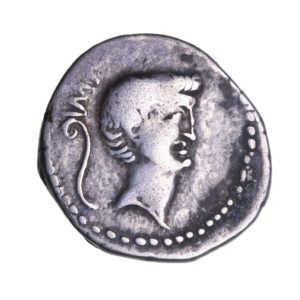 Mark Antony 42 BC Silver Denarius