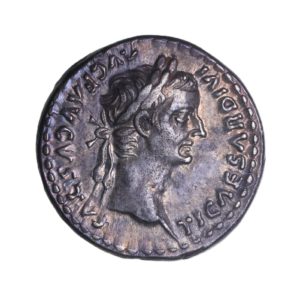 Tiberius AD 14-37 Silver Denarius Tribute Penny Lyon *ex Helmingham hoard*
