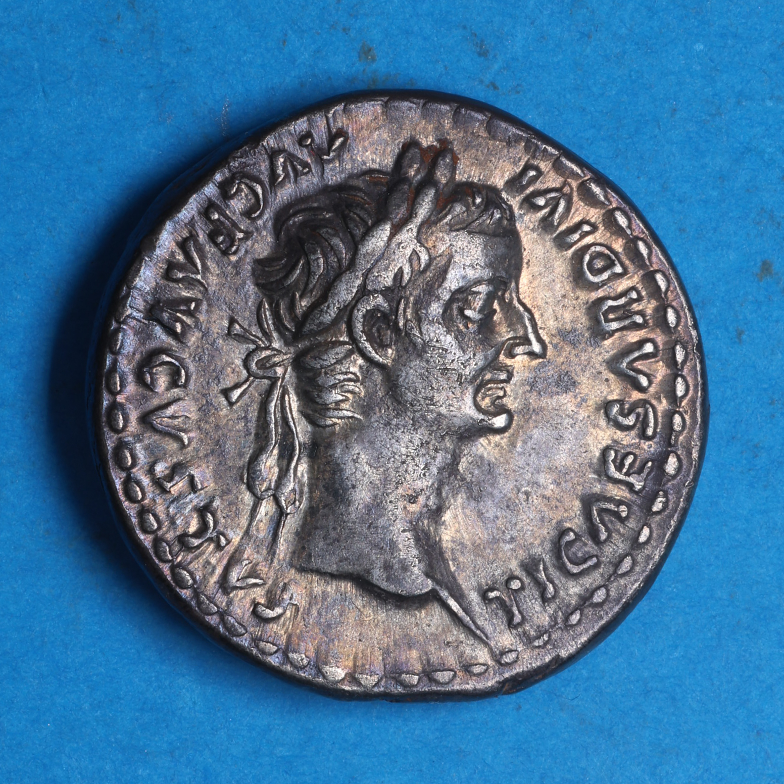 Tiberius AD 14-37 Silver Denarius Tribute Penny Lyon *ex Helmingham hoard* - Image 3